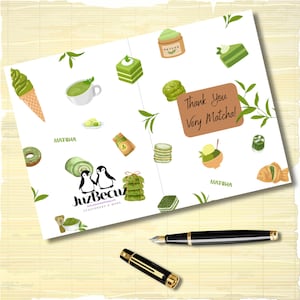 Niedliche Matcha Dankes-Karte, Danke, dass Sie so Matcha Pun Wertkarten einlegen, Matcha-Tee-Liebhaber Dankeskarte, Japanisches Getränk Dankbarkeits-Briefpapier
