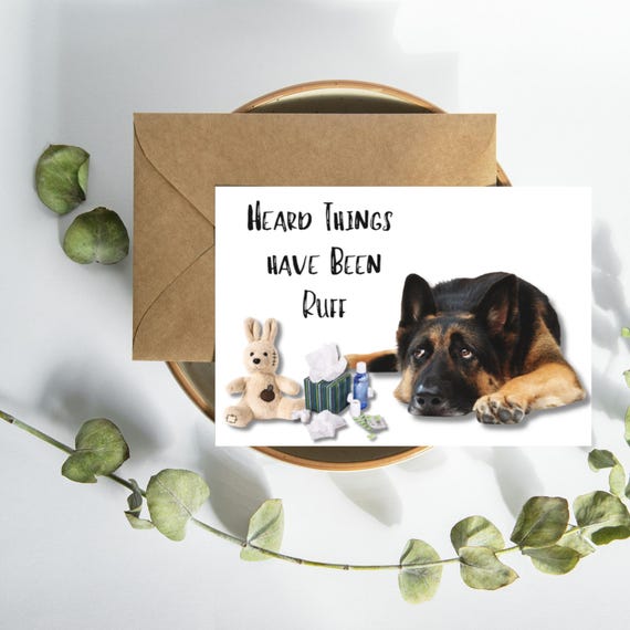 Old English Co. Geburtstagskarte Für Nichte | Deutscher Schäferhund Welpe Mit Floralem Design