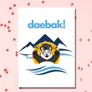 koreanische Daebak Abschlusskarte, Kawaii Panda Highschool Abschlusskarte, College Abschlusskarte für Kdrama Addict, Glückwunschkarte