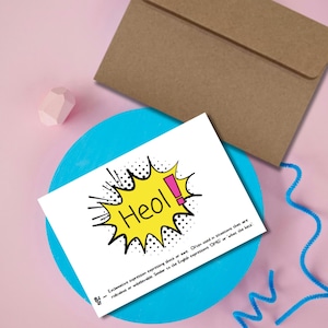Tarjeta de felicitación con jerga coreana divertida, tarjeta OMG Heol para fans de K-dramas, papelería coreana, regalo para amantes del K-pop, tarjeta "Pensando en ti", tarjeta de amistad