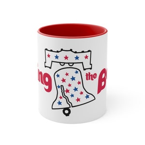 Taza Ring the Bell / Bebida de béisbol de Filadelfia / Café / Chocolate caliente / Té / Octubre Rojo