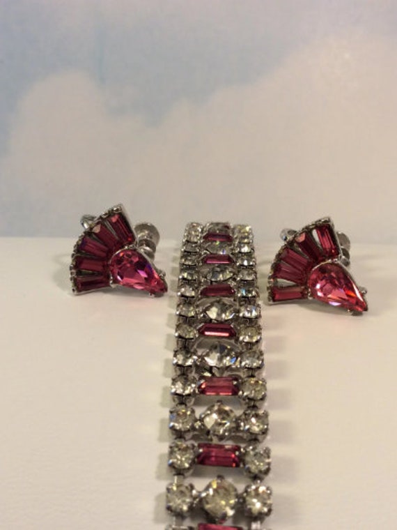 Wiesner Earring and Bracelet Set, Demi Parure, Pin