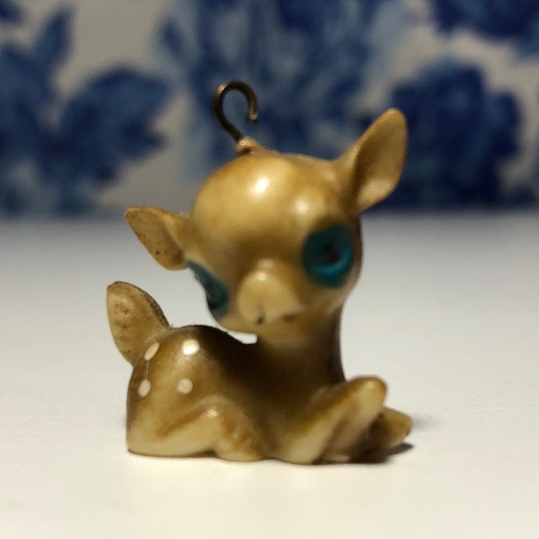 Miniature Fawn, Plastic Animal, Figurine, Hanging Loop Etsy