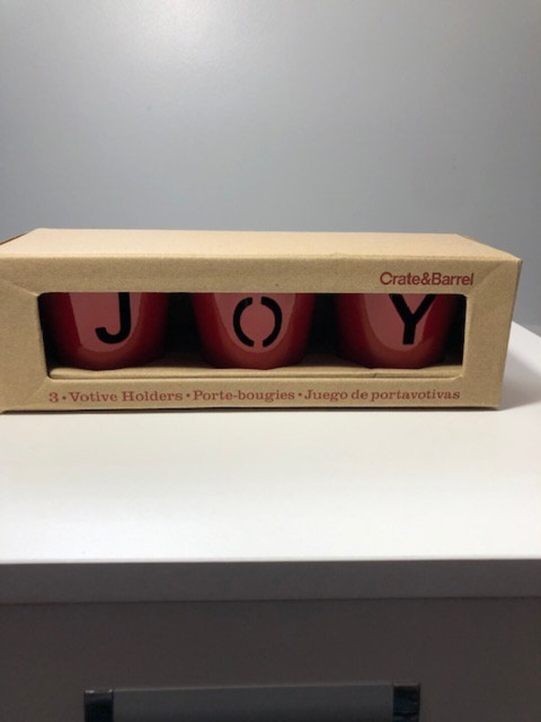Red JOY Votive Candle Holders by Crate & Barrel Etsy