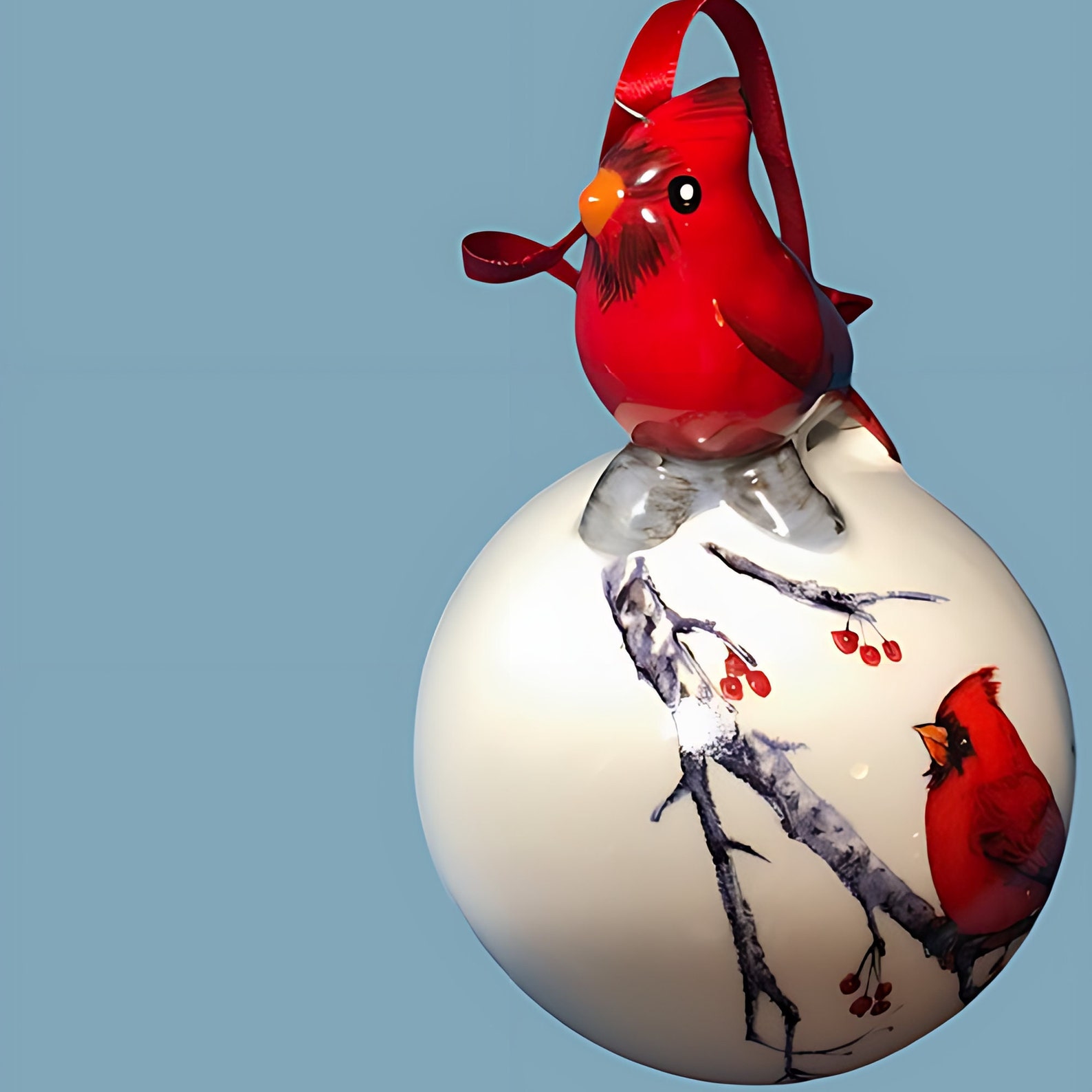 Cheery Red Cardinal Ball Ornament - Etsy