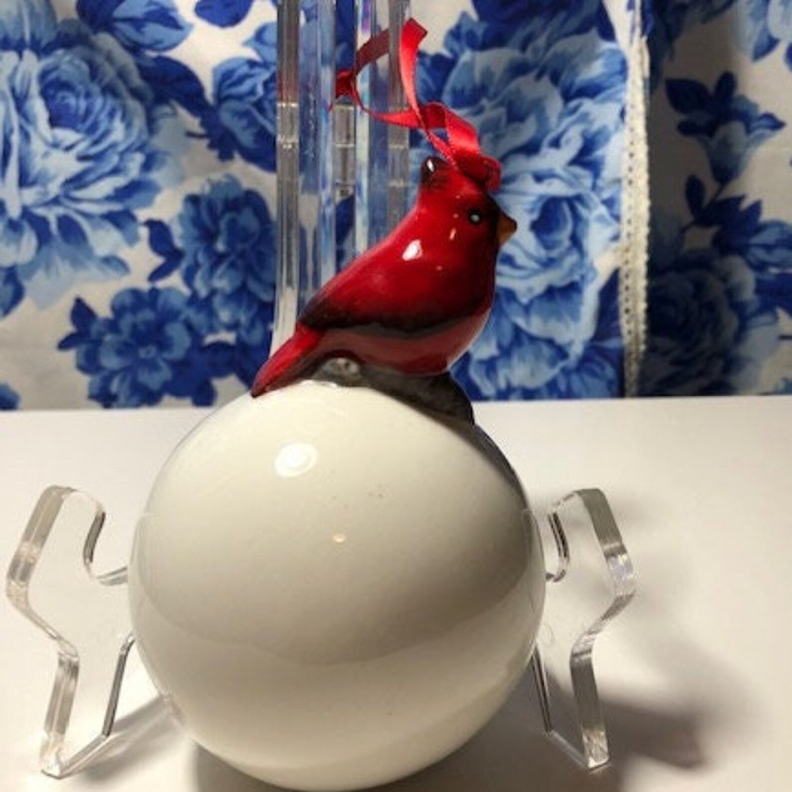 Cheery Red Cardinal Ball Ornament - Etsy