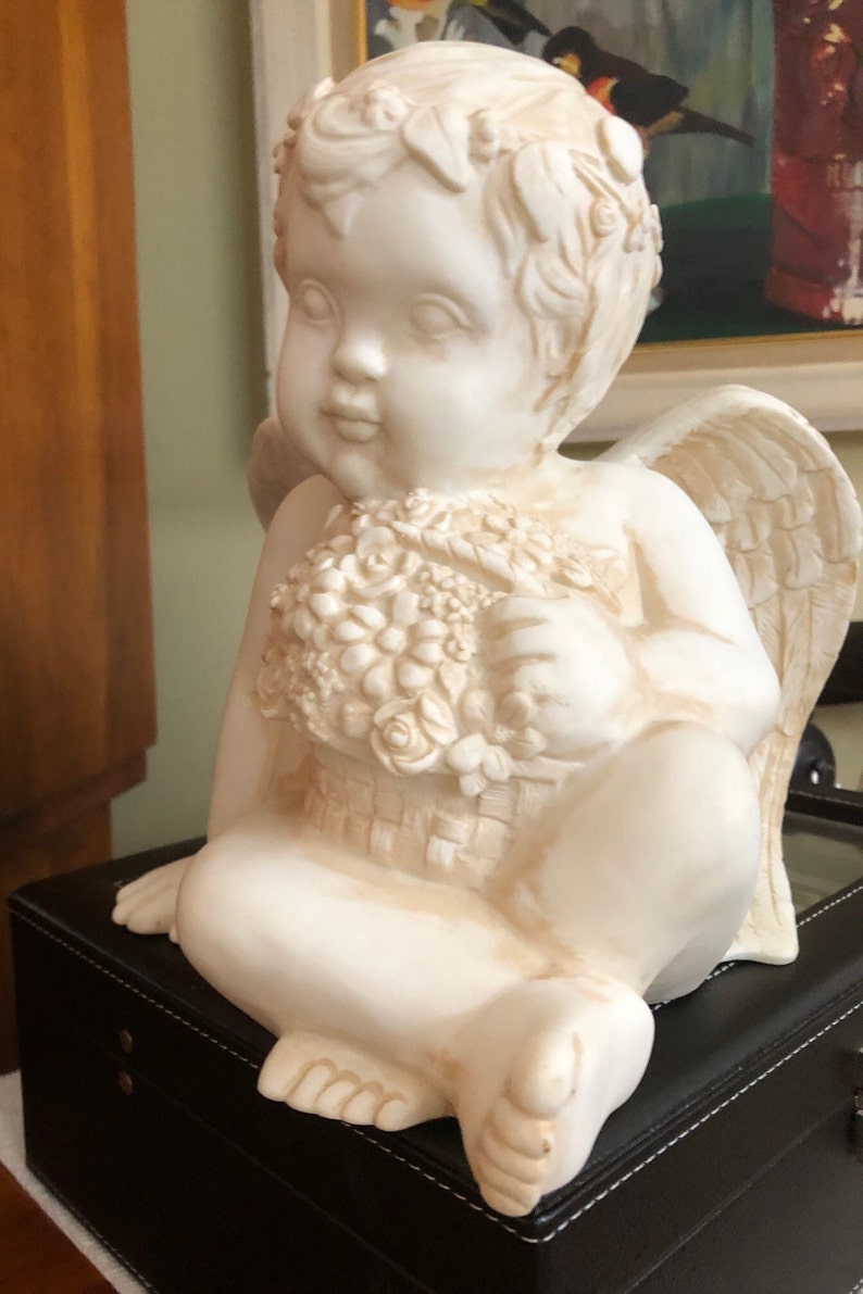 Winged Cherub Figurine Angel Statue No. 13883 by Artline Etsy