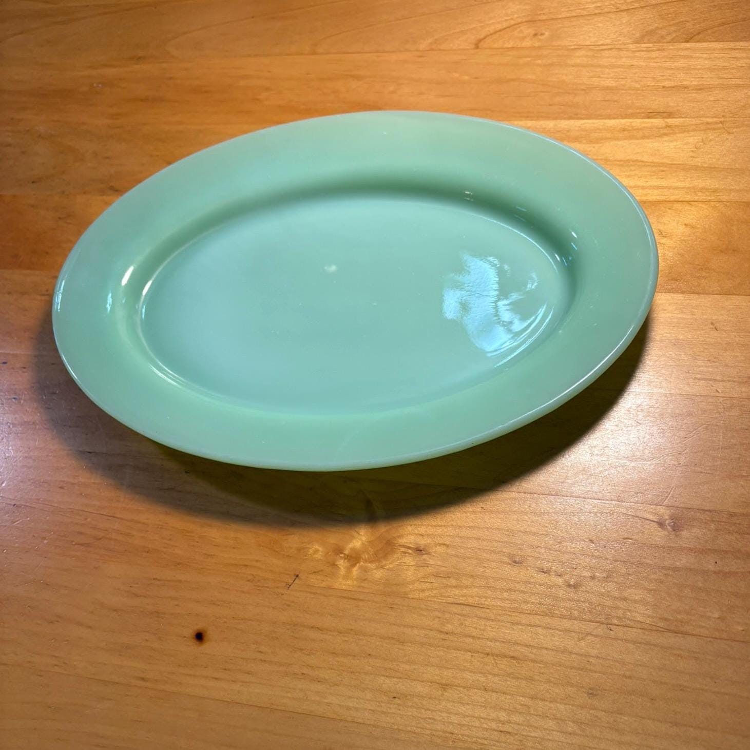 Large Vintage Fire-king Jadeite Oval Platter 11 Inch | Anchor