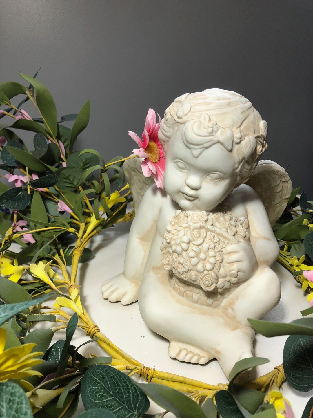 Winged Cherub Figurine Angel Statue No. 13883 by Artline Etsy