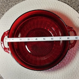 Ruby Red Glass Master Berry Bowl in Coronation Pattern by Anchor Hocking