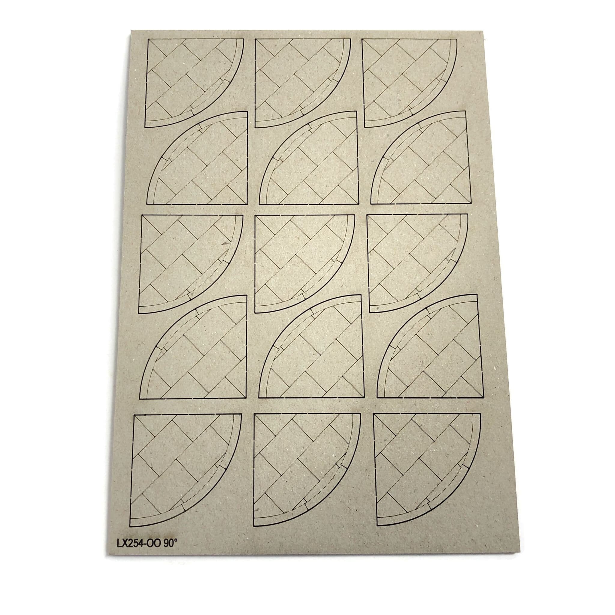 LX254-OO Laser Cut Card 90 Degree Pavement Corners (pack of