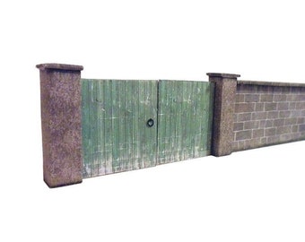 KX021-OO 6ft Dressed Stone Wall And Gates For OO Gauge Model Railway & 1:76 Scale