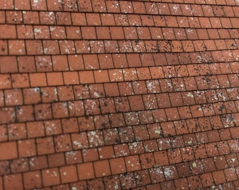 LX418-OO Pre-Weathered Laser Cut Terracotta Roof Tiles (A4 Sheet) For OO Gauge Model Railway & 1:76 Scale