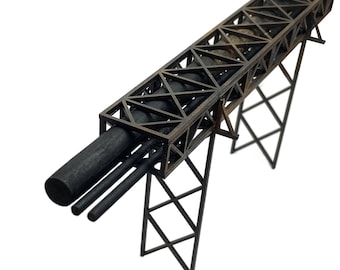 LX514-OO Industrial Pipe Bridge (200mm span x 86mm Clearance) For OO Gauge Model Railway & 1:76 Scale