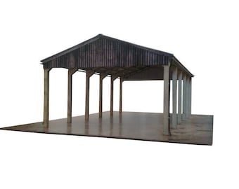 KX015-OO Laser Cut Open Sided Barn For OO Gauge Model Railway & 1:76 Scale