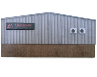 KX061-OO Low Relief Modern Industrial Unit Rear Wall For OO Gauge Model Railway & 1:76 Scale