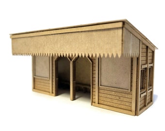 LX384-OO Laser Cut Wooden Platform Shelter For OO Gauge Model Railway & 1:76 Scale