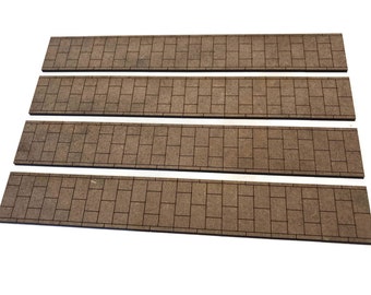 LX217-OO Laser Cut MDF Pavement Strips For OO Gauge Model Railway and 1:76 Scale