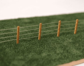 LX056-OO 4ft Post & Wire Fencing For OO Gauge Model Railway And 1:76 Scale
