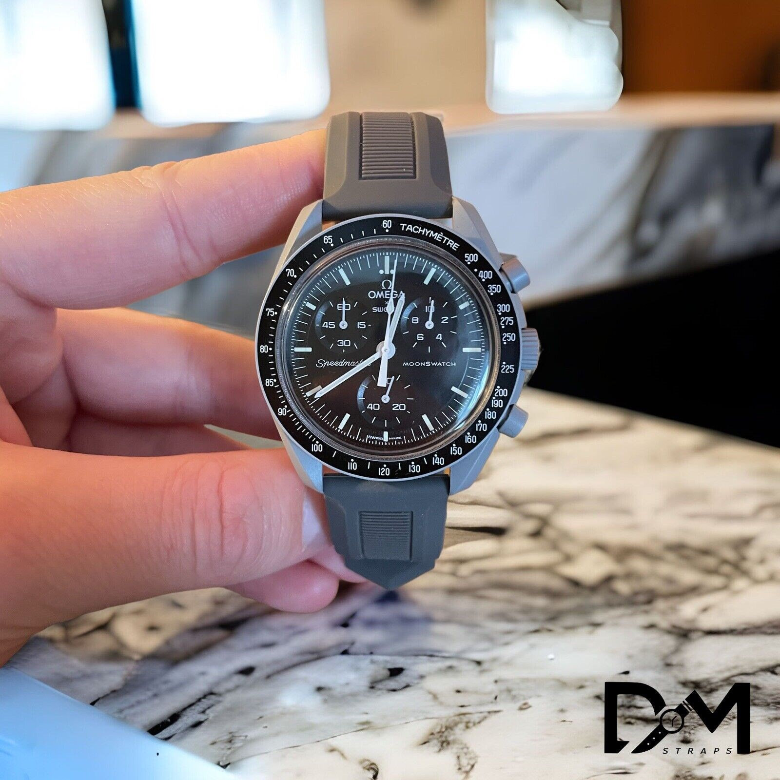 Omega X Swatch Strap - Grey Rubber Strap Only (Watch Not For Sale)