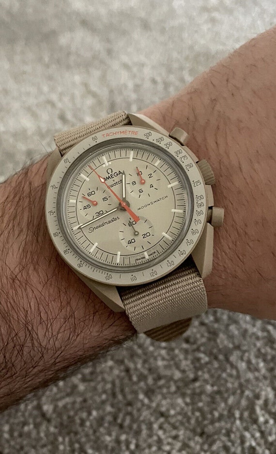 Omega X Swatch Beige Nato Strap Fits Mission to Jupiter - Etsy