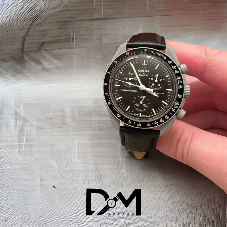 Moonswatch Strap Moonswatch Strap Black Leather Strap Only watch Not