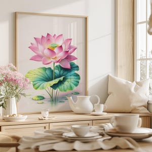 Lotus Print Indian Folk Art Traditional Indian Lotus Printable Wall Art Indian Vintage Pichwai Painting Lotus Poster DIGITAL DOWNLOAD Decor