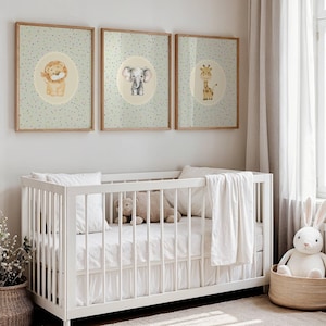 Safari Nursery Wall Art Collection Lion Print Jungle Decor Baby Room African Art Elephant Design Nursery Gift Shower Present Room Decor
