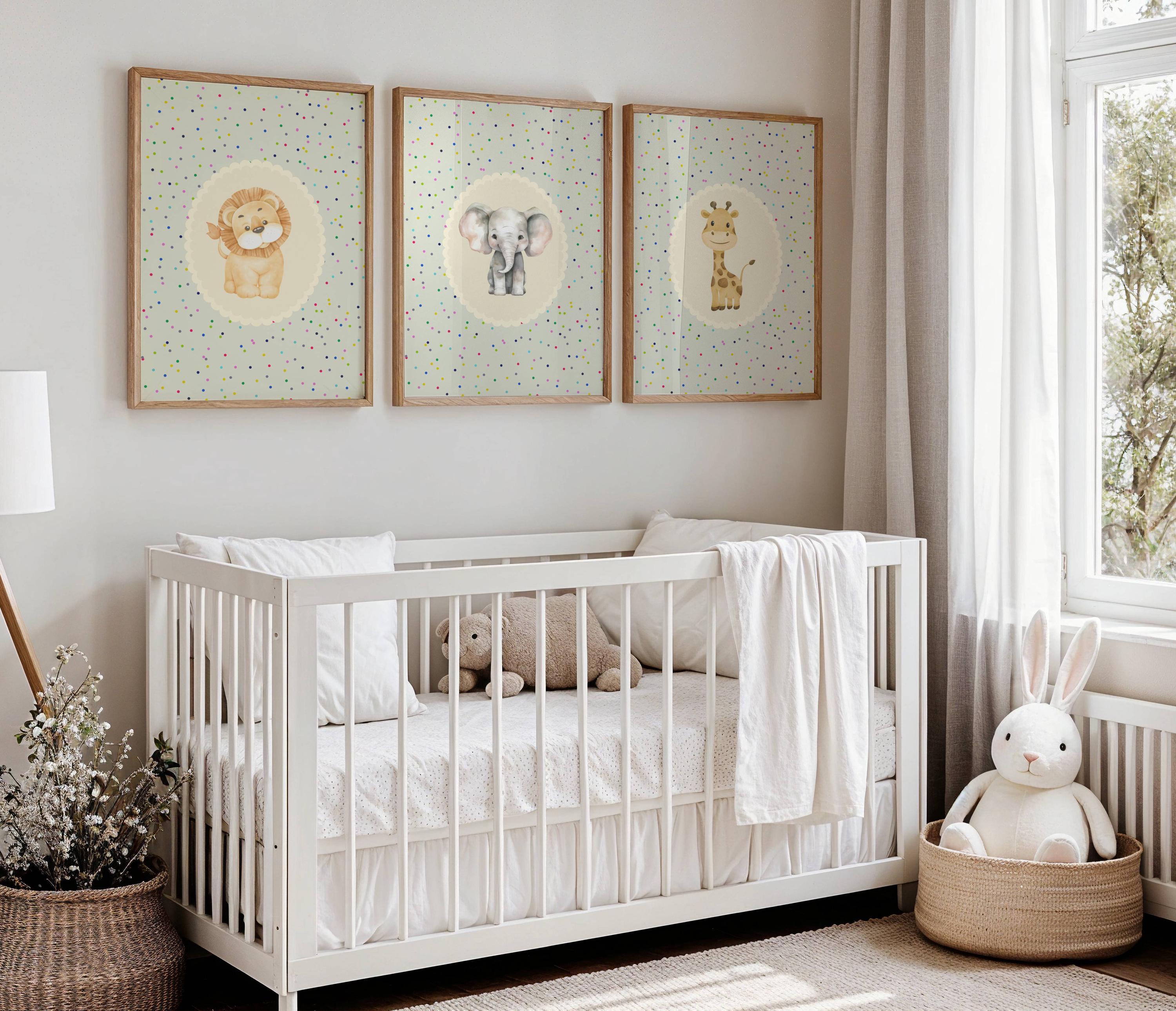 サファリ保育園の壁アートコレクションライオンプリントジャングル装飾