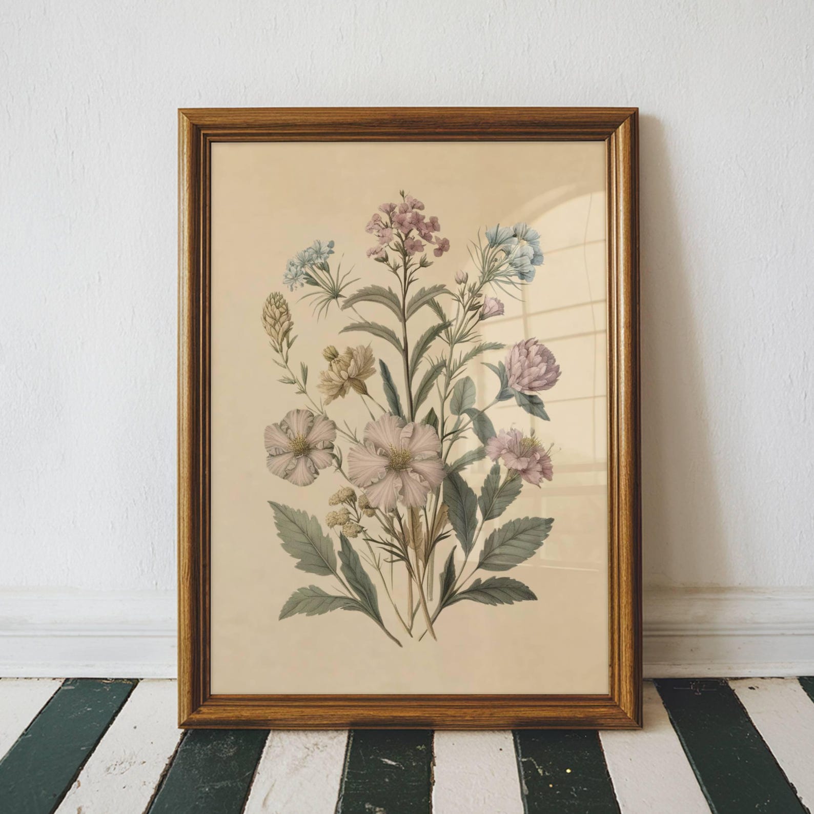 Vintage Floral Botanical Print Vintage Colour Floral Plants Wall Art ...