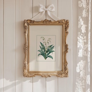 Lily of the Valley Print Vintage Botanical Illustration Digital Download Nature Print Floral Home Decor Botanical Wall Art Printable Gift