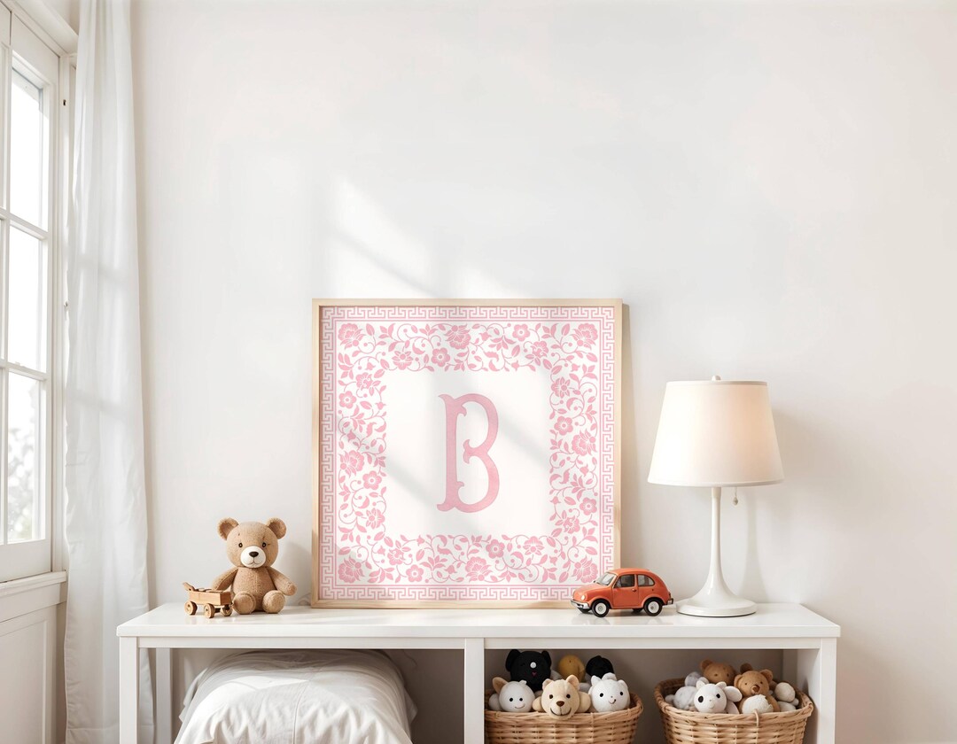 Personalized Floral B Initial Nursery Print: Baby Girl Room Decor ...