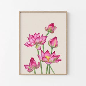Lotus Print Indian Folk Art Traditional Indian Lotus Printable Wall Art Indian Vintage Pichwai Painting Lotus Poster DIGITAL DOWNLOAD Decor