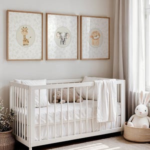 Safari Nursery Wall Art Collage for Boy Room Decor Home Accent Wildlife Print Elephant Lion Jungle Art Baby Gift Shower Present Nursery Room