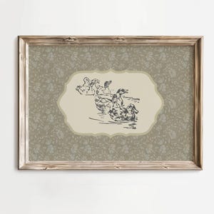 Vintage Duck Print Rustic Home Decor Antique Duck Sketch Farmhouse Wall Decor Ducks Nursery Wall Decor Antique Bird Oil Painting Printable