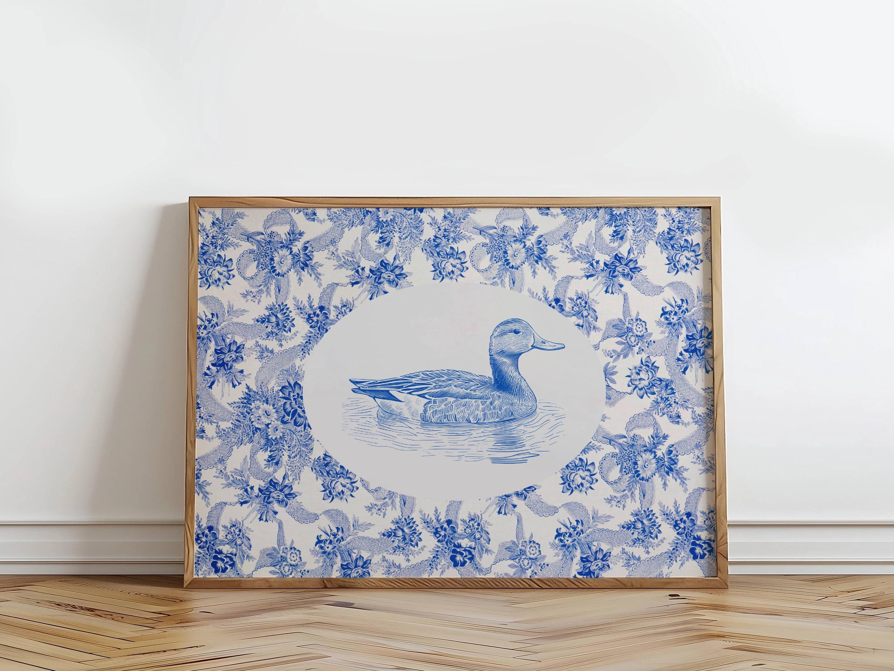 Rustic Blue Duck Wall Art Duck Sketch Farmhouse Wall Decor Ducks ...
