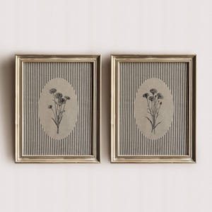 Enchanting Vintage Botanical Print
Neutral French Country Floral Art
Antique Flower Illustration Set
Striped Background Botanical Decor
Farmhouse Floral Wall Printable