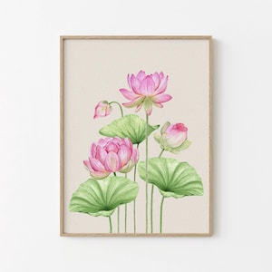 Lotus Print Indian Folk Art Traditional Indian Lotus Printable Wall Art Indian Vintage Pichwai Painting Lotus Poster DIGITAL DOWNLOAD Decor
