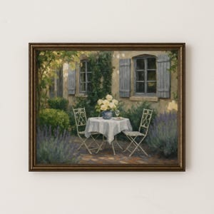 French Garden Print Wall Decor Cottage Style Provence Art Digital Download Wall Art French Country Bistro Scene Vintage Garden Cottage Core