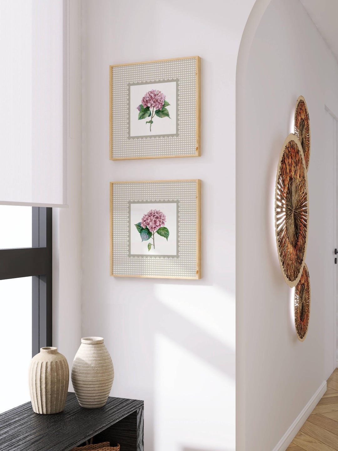 Pink Hydrangea Print DIGITAL Art Cottage Core Farmhouse Decor Botanical ...