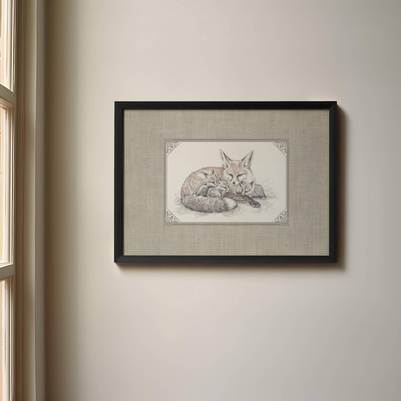 Fox Family Illustration DIGITAL Print Woodland Nursery Art Wall Decor ...