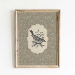 Vintage vogel print rustiek huisdecor antieke vogel schets boerderij muur decor vogelkwekerij muur decor antieke vogel olieverfschilderij
