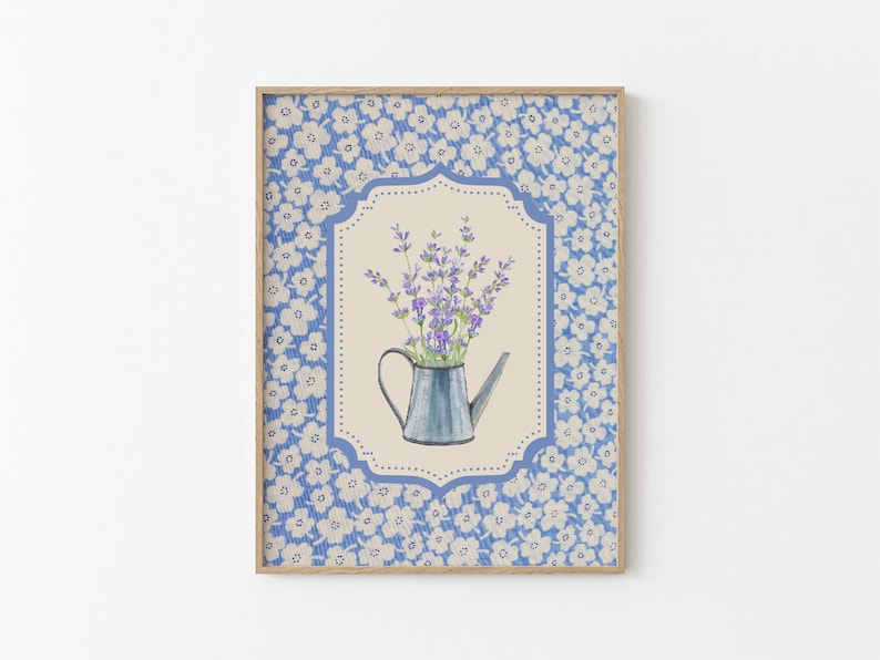 Floral vintage painting with lavender flowers for kitchen decor
Antique blue floral wall art printable for living room
vintage style for living room decoration
Blue floral vintage wall art printable for kitchen
Antique floral painting