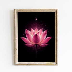 Pink Lotus Print Indian Lotus Art Indian Pink Lotus Printable Wall Art Indian Vintage Pink Painting Lotus Modren Living Room Decor