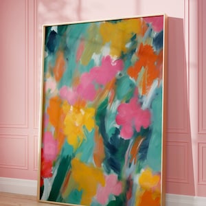 Abstract Painting Print Large Colourful Wall Art Modern Abstract Decor Vibrant Multicolour Painting Large Modern Home Decor