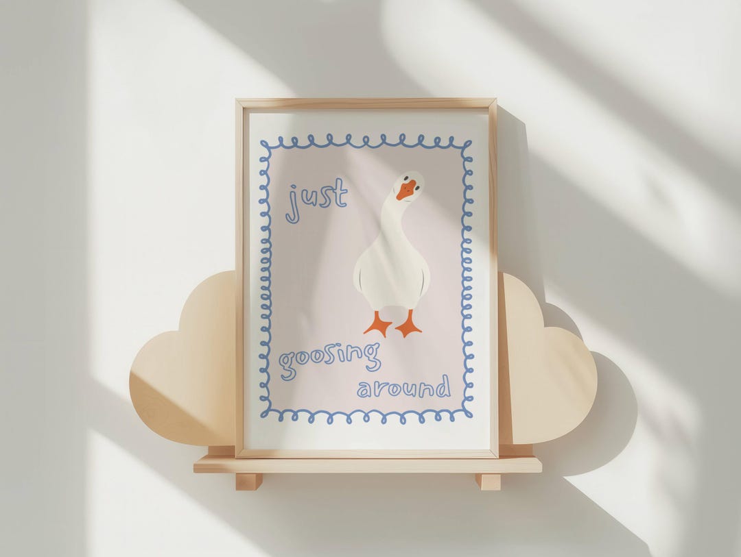 Silly Goose Wall Art Print Digital Printable Nursery Decor for Baby ...