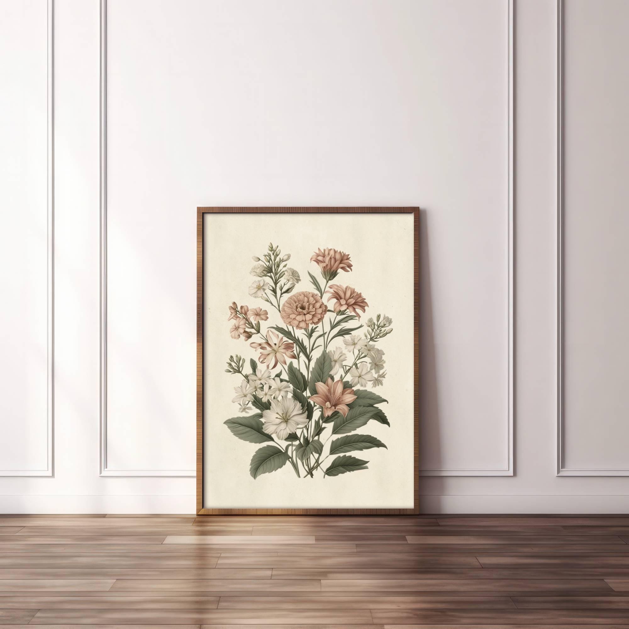 Vintage Floral Botanical Print Vintage Colour Floral Plants Wall Art ...