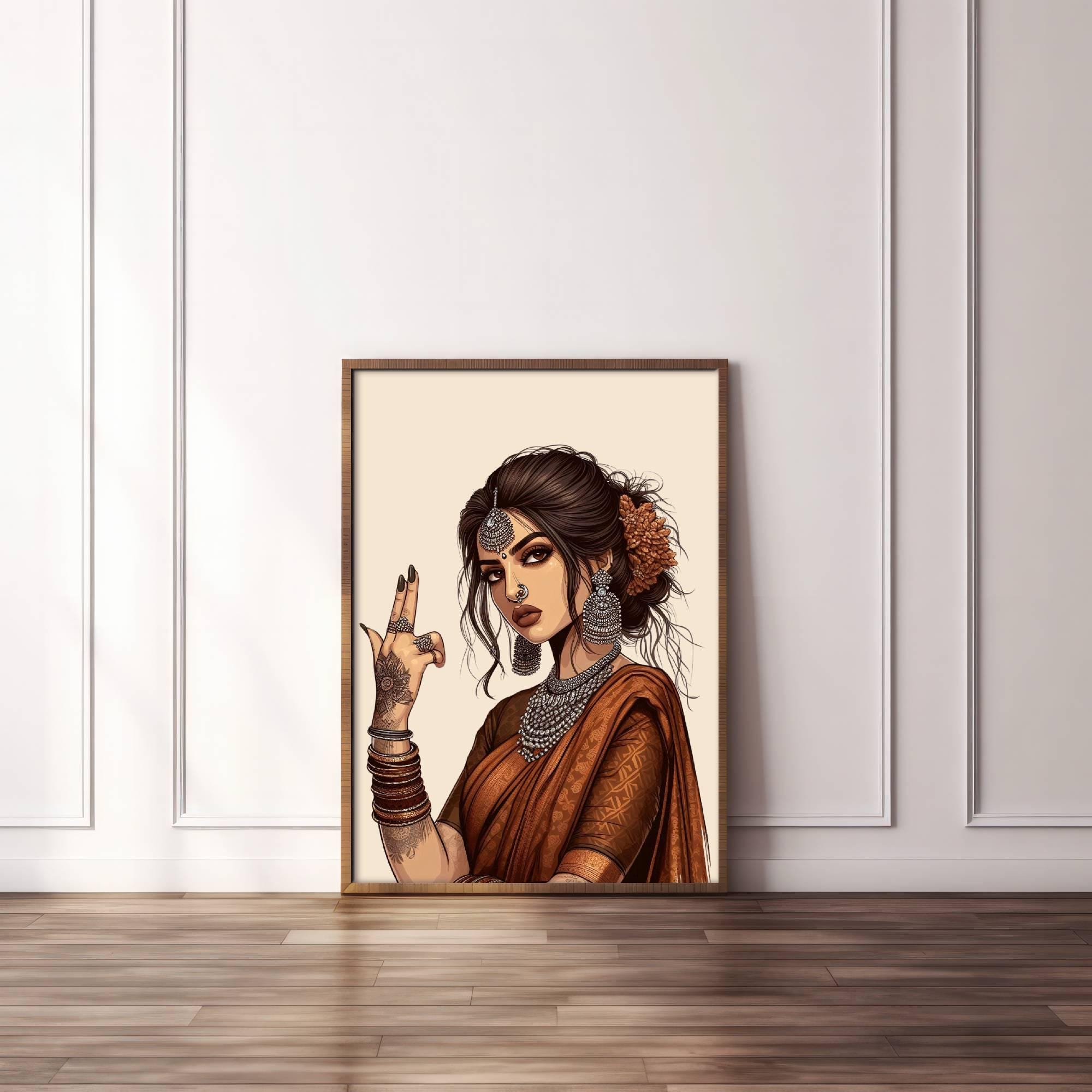 インドの女性アート デシの女性アート 文化アート スニーカーを履いた