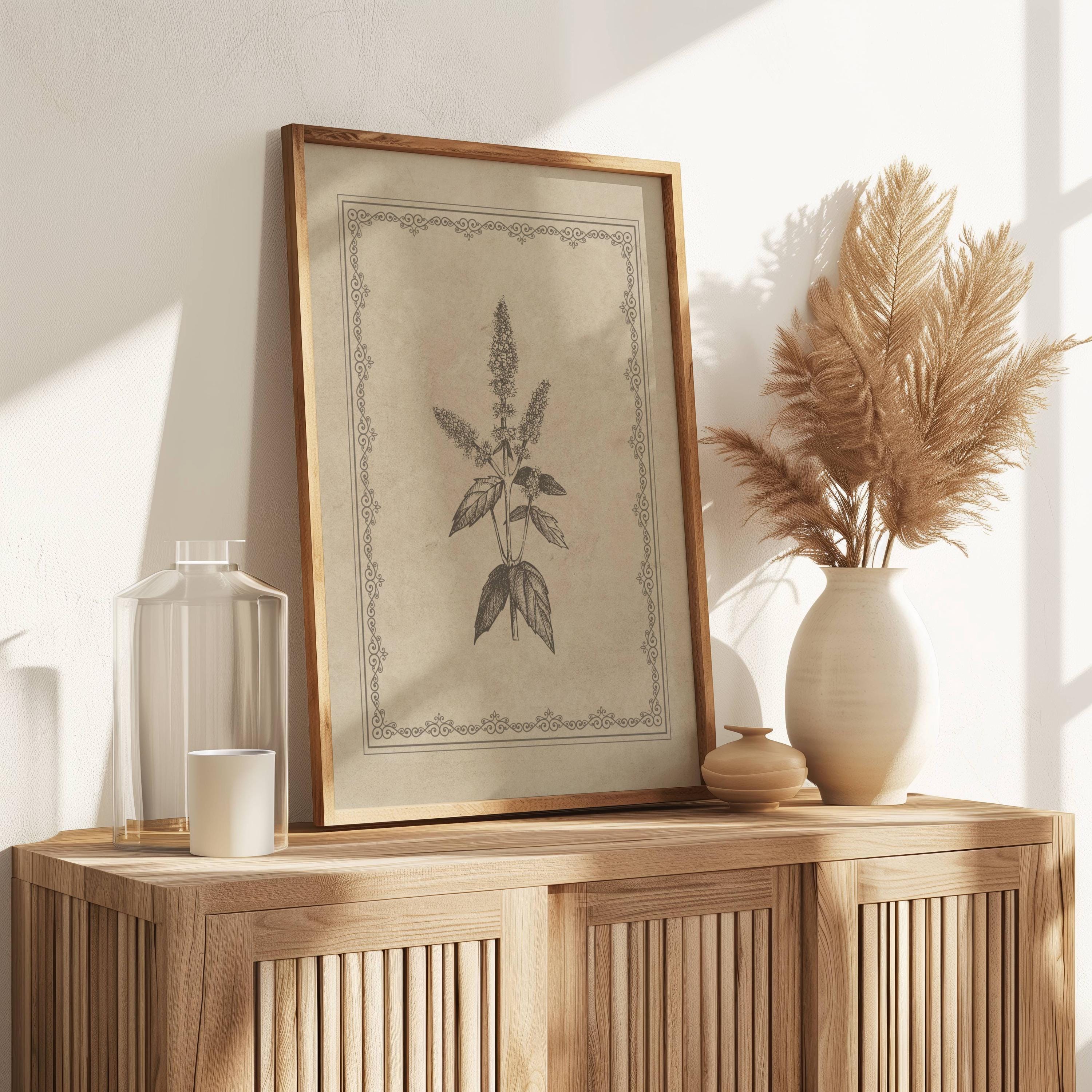 Vintage Botanical Prints Set of 3 Antique Floral Wall Art Neutral Beige ...