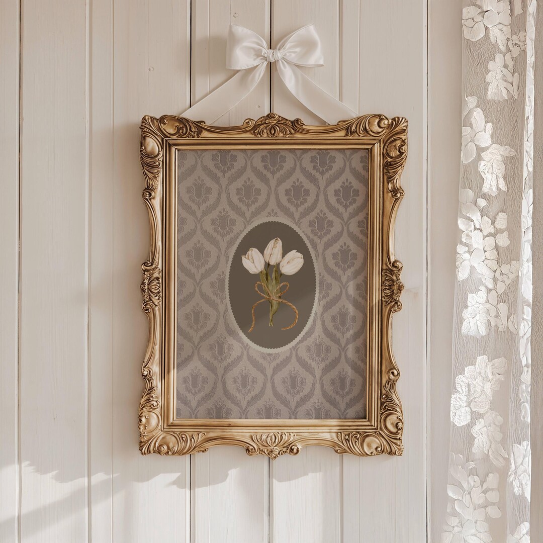 Vintage Tulip Print Floral Wall Art Download for Home Decor Digital ...